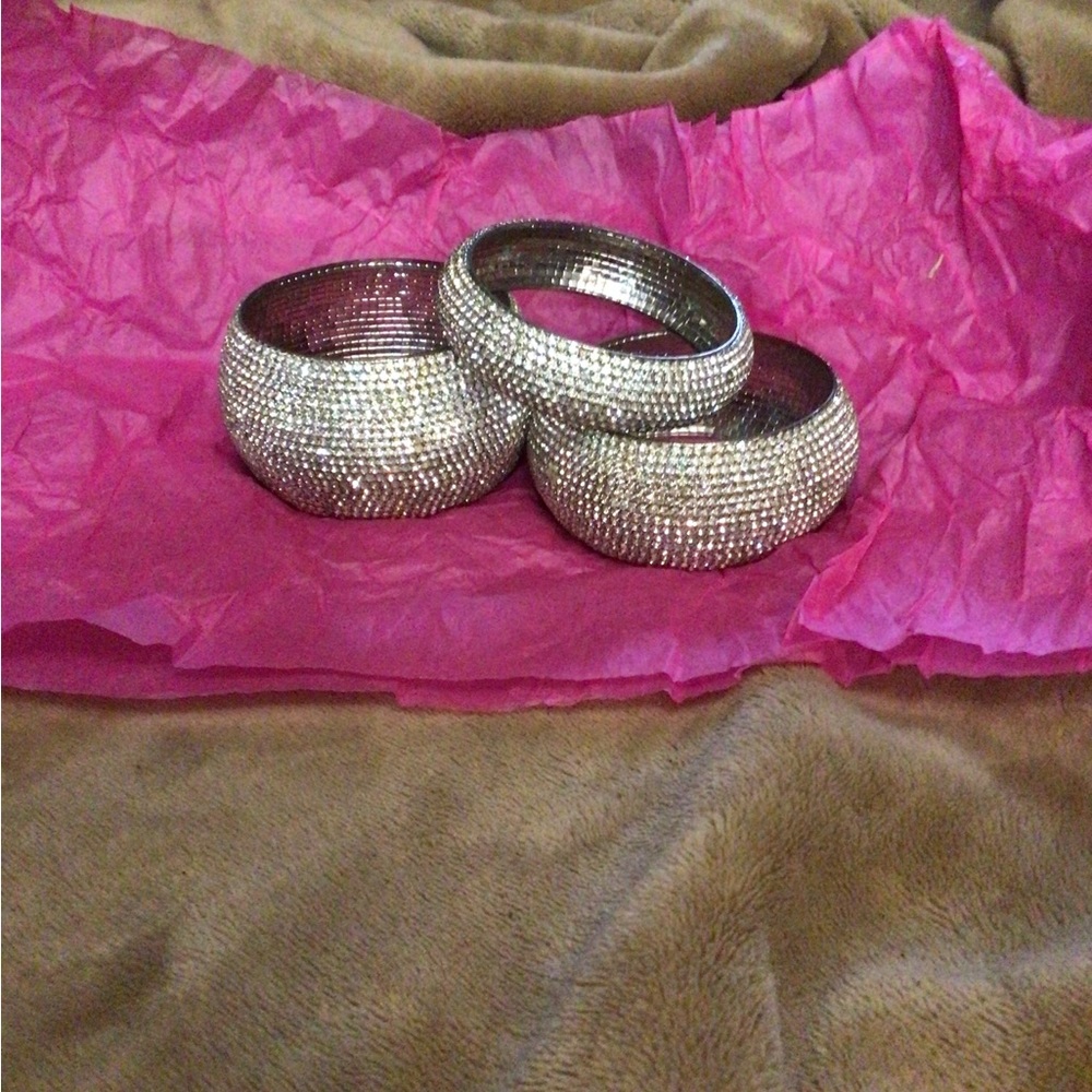 Rhinestone Crystal Chunky Bangle Bracelets!